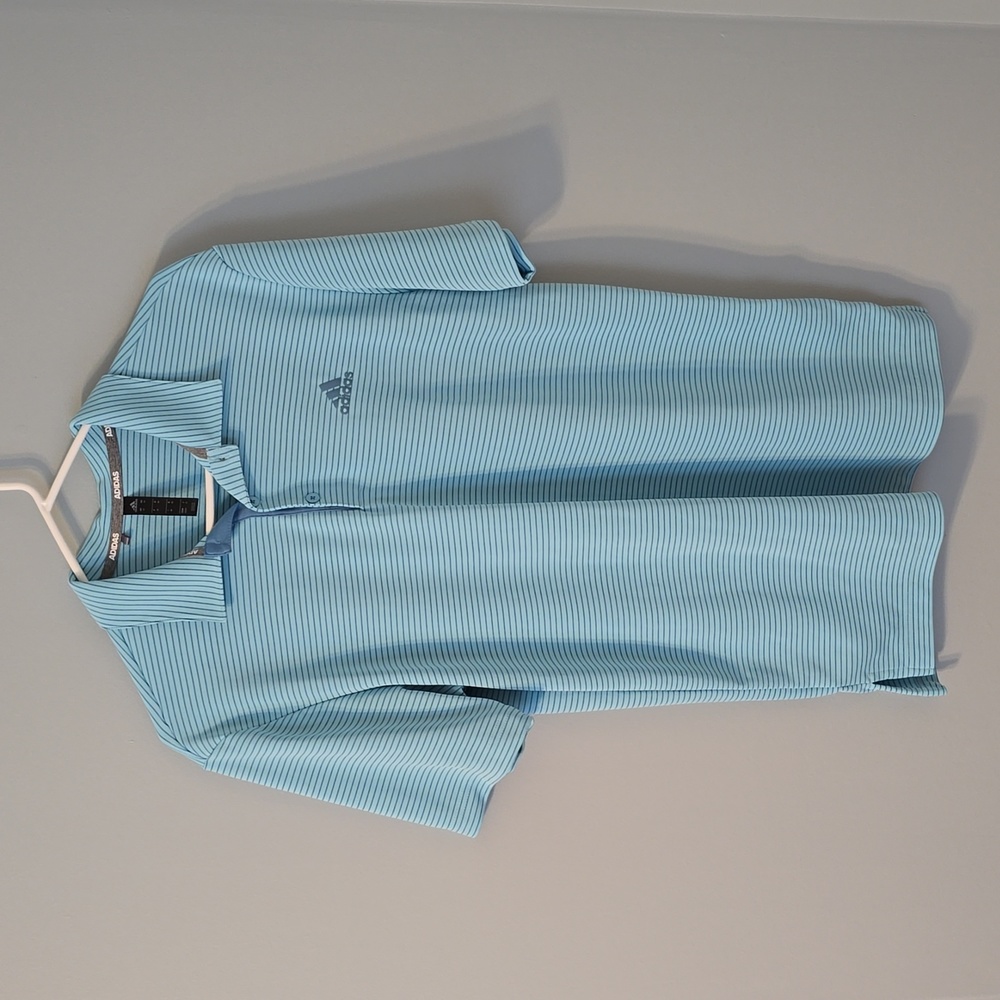 Adidas Golf Polo Blue with Blue Stripe